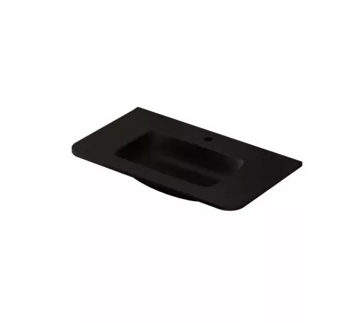 AREZZO design SIERRA 80 cm-es beépíthető solid surface mosdó, fekete