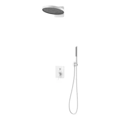   AREZZO design ELEGANT Falsík alatti zuhanyszett falon belüli egységgel, matt fehér