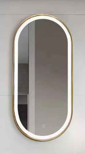 AREZZO design LED ovális okos tükör, arany