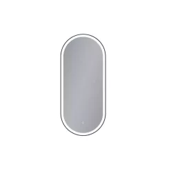 AREZZO design LED ovális okos tükör, fekete