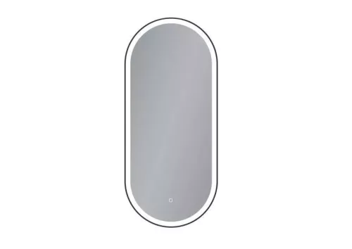 AREZZO design LED ovális okos tükör, fekete