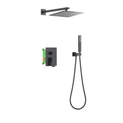   AREZZO design CUBEFIELD falsík alatti zuhanycsaptelep szett, fekete