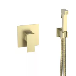   AREZZO design CUBEFIELD falsík alatti bidé csaptelep kézizuhannyal, szálcsiszolt arany