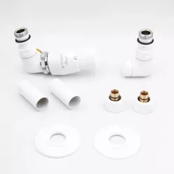   AREZZO design CORNERPEX/VISION radiátor szelep fehér, bal AR-CORNERPEX-W-L