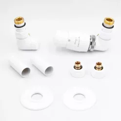   AREZZO design CORNERPEX/VISION radiátor szelep fehér, jobb AR-CORNERPEX-W-R