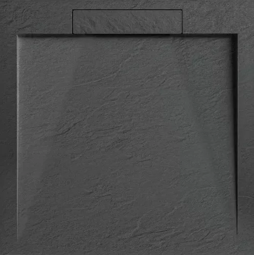 AREZZO design STONE pala hatású öntött márvány zuhanytálca, 90x90 cm-es, antracit (2 doboz)