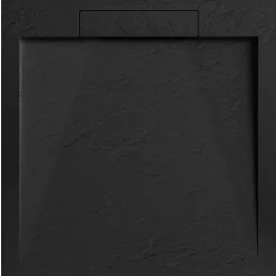   AREZZO design STONE pala hatású öntött márvány zuhanytálca, 90x90 cm-es, fekete (2 doboz)