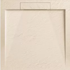   AREZZO design STONE pala hatású öntött márvány zuhanytálca, 90x90 cm-es, beige (2 doboz)