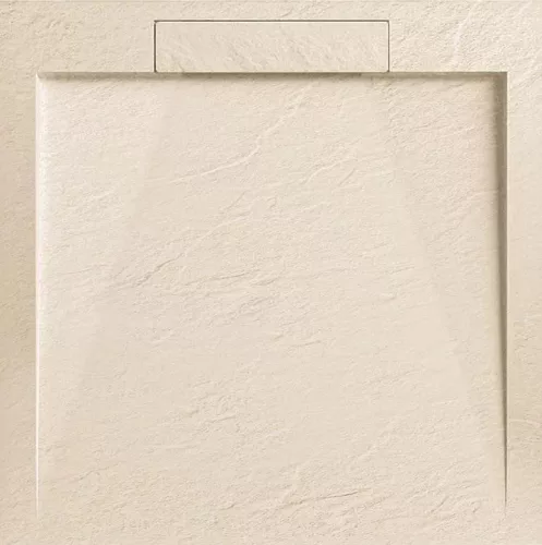 AREZZO design STONE pala hatású öntött márvány zuhanytálca, 90x90 cm-es, beige (2 doboz)