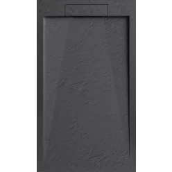   AREZZO design STONE pala hatású öntött márvány zuhanytálca, 120x90 cm-es, antracit (2 doboz)