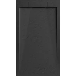   AREZZO design STONE pala hatású öntött márvány zuhanytálca, 120x90 cm-es, fekete (2 doboz)