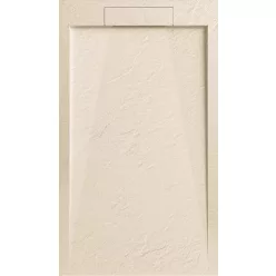   AREZZO design STONE pala hatású öntött márvány zuhanytálca, 120x90 cm-es, beige (2 doboz)