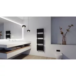   AREZZO design FLAT BLACK 1500x500 törölközőszárítós radiátor AR-FB15050