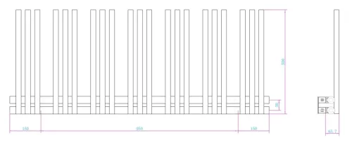 AREZZO design LINEAR GUN METAL 1200x500 törölközőszárító radiátor AR-LR12050GM