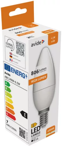 Avide LED Candle 6.5W E14 806LM NW 4000K