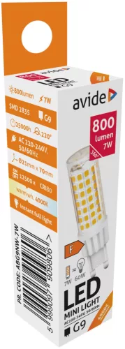 Avide LED 9W G9 800LM NW 4000K