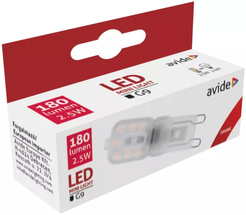 Avide LED 2.5W G9 180LM WW 3000K fekvő