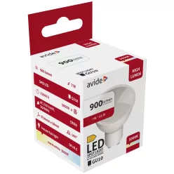 Avide LED Spot Alu+plastic 7W GU10 900LM WW 3000K