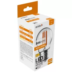   Avide LED Filament Mini Globe 6.5W E27 806LM NW 4000K High Lumen