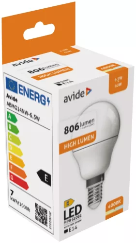 Avide LED Globe Mini G45 6.5W 806LM E14 NW 4000K