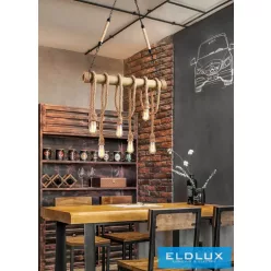   UNIVERSO Kender kötél csillár 6xE27 max. 240V ∅800×600mm fekete
