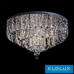   ELDLUX METEOR kristályüveg mennyezeti lámpa 20×5W NW króm