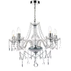   DAR LIGHTING KAT0550 KATIE Kristály Csillár Csiszolt Króm E14 IP20
