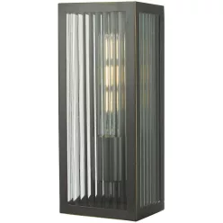   DAR LIGHTING KEE5263 KEEGAN Modern Kültéri Fali Lámpa Barna, Átlátszó E27 IP44