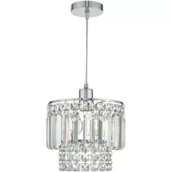   DAR LIGHTING KYL6550 KYLA Kristály Függesztett Lámpa Csiszolt Króm IP20