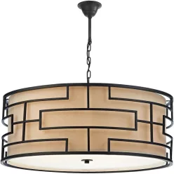   DAR LIGHTING TUM0663 TUMOLA Klasszikus Függesztett Lámpa Barna, Taupe E27 IP20