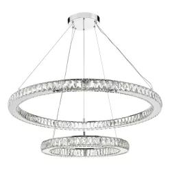   DAR LIGHTING WON2550 WONDER Kristály Függesztett Lámpa Króm LED IP20