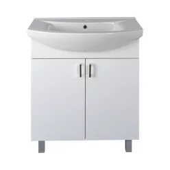   VivaStyle EKONOMIK 75 lábon álló 2 ajtós fürdőszobabútor Sanovit ZENON 6075 mosdóval 75 x 50 cm