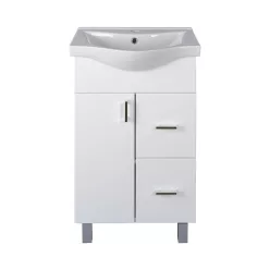   VivaStyle BIANKA 55 lábon álló fürdőszobabútor 2 fiókos Sanovit ALBATROS 10055 mosdókagyló 55x45 cm