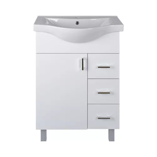 VivaStyle BIANKA 65 lábon álló fürdőszobabútor 3 fiókos Sanovit ALBATROS10065 mosdóval 64,5x46,5cm