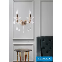 UNIVERSO Fali lámpa 2 karos 2xE14 Max.40W D29x36cm arany