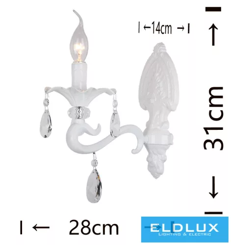 UNIVERSO Fali lámpa 1 karos 1xE14 Max.40W D28x31cm fehér