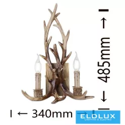 UNIVERSO Fali lámpa 2 karos 2xE14 Max.40W D34x48.5cm barna