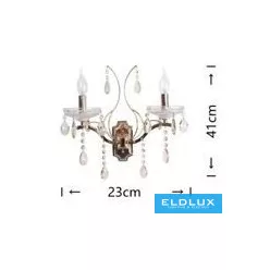   UNIVERSO Fali lámpa 2-karos 2xE14 Max.40W D230x410mm IP20 Arany