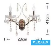 UNIVERSO Fali lámpa 2-karos 2xE14 Max.40W D230x410mm IP20 Arany