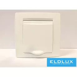   ELDGROUND 2P+F konnektor gyerekvédelemmel csapfedéllel Fehér IP44