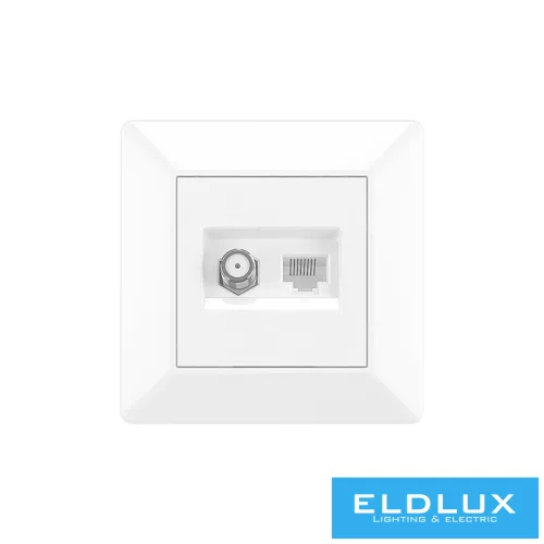 ELDGROUND SAT (13db) + RJ45 Cat.6 UTP aljzat Fehér