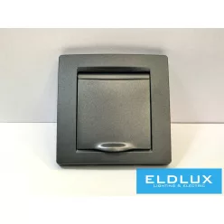   ELDGROUND 2P+F konnektor gyerekvédelemmel csapfedéllel Fekete IP44