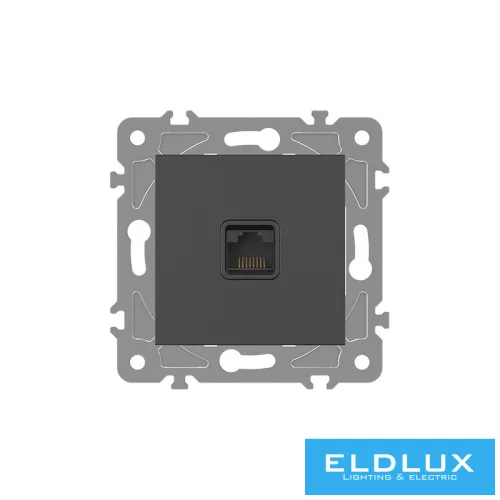 ELDGROUND RJ45 Cat.5e UTP aljzat Fekete