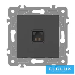 ELDGROUND RJ45 Cat.6 UTP aljzat Fekete