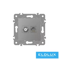 ELDGROUND SAT (13db) + RJ45 Cat.5e UTP aljzat Ezüst