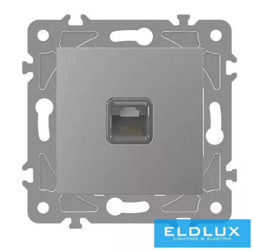 ELDGROUND RJ45 Cat.6 UTP aljzat Ezüst