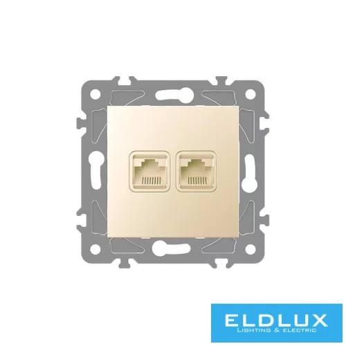 ELDGROUND 2×RJ45 Cat.5e UTP aljzat Arany