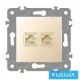 ELDGROUND 2×RJ45 Cat.6 UTP aljzat Arany