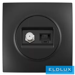 ELDELIN SAT (13db) + RJ45 Cat.5e UTP aljzat Fekete