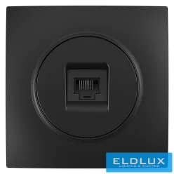 ELDELIN RJ45 Cat.5e UTP aljzat Fekete